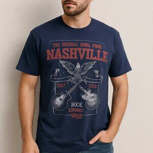 Nashville Rock Festival Born Free Graphic Tee 1978 Crew Neck Black XL